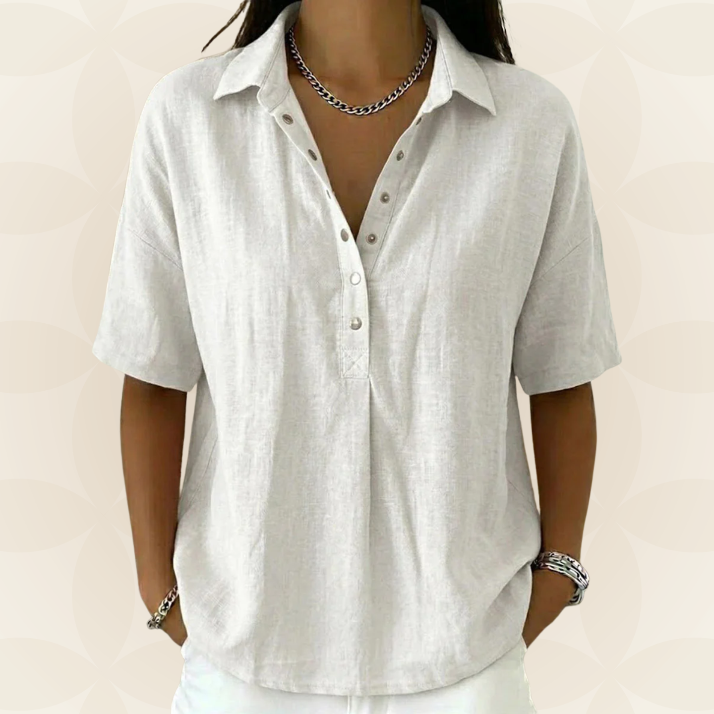 Sonja | Blusa con cuello y detalle de botones