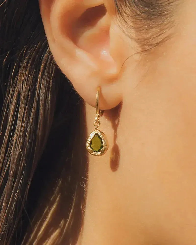 Pendientes Lysia en verde oscuro