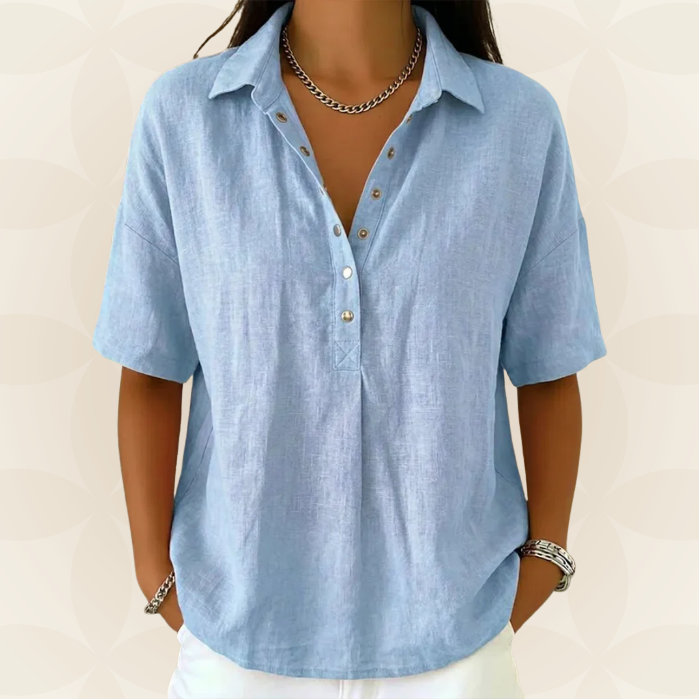 Sonja | Blusa con cuello y detalle de botones
