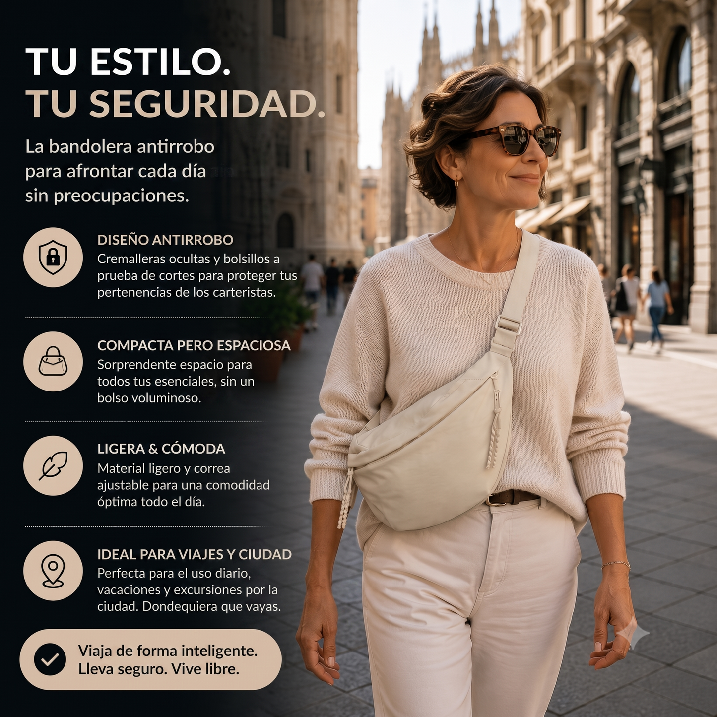 Elena | Bolso de hombro beige