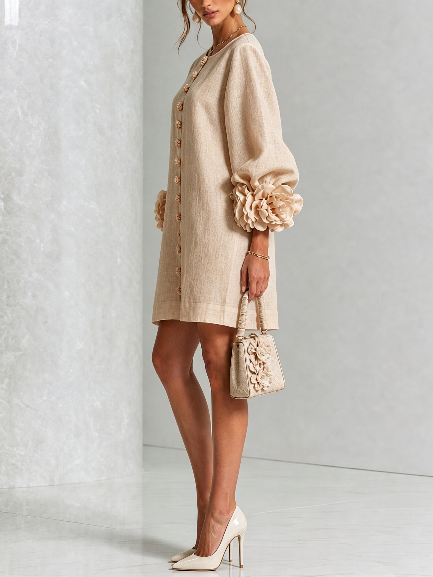 Marta | Vestido estampado floral blanco
