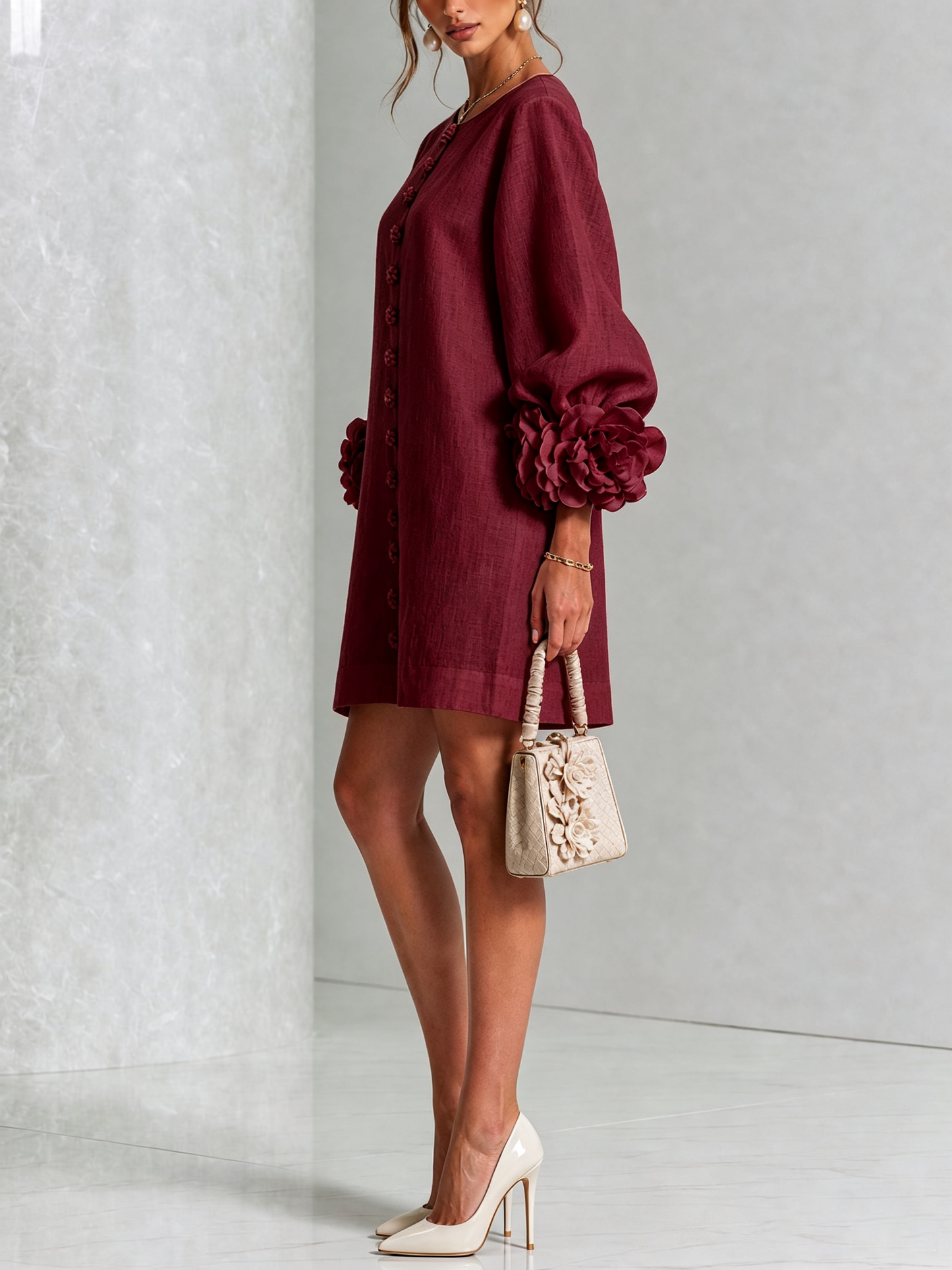 Marta | Vestido estampado floral blanco