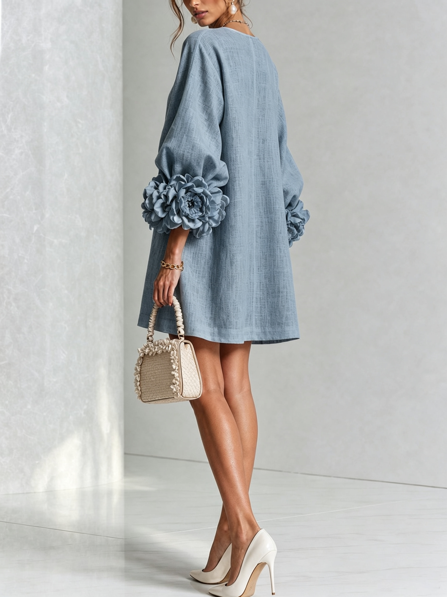 Marta | Vestido estampado floral blanco