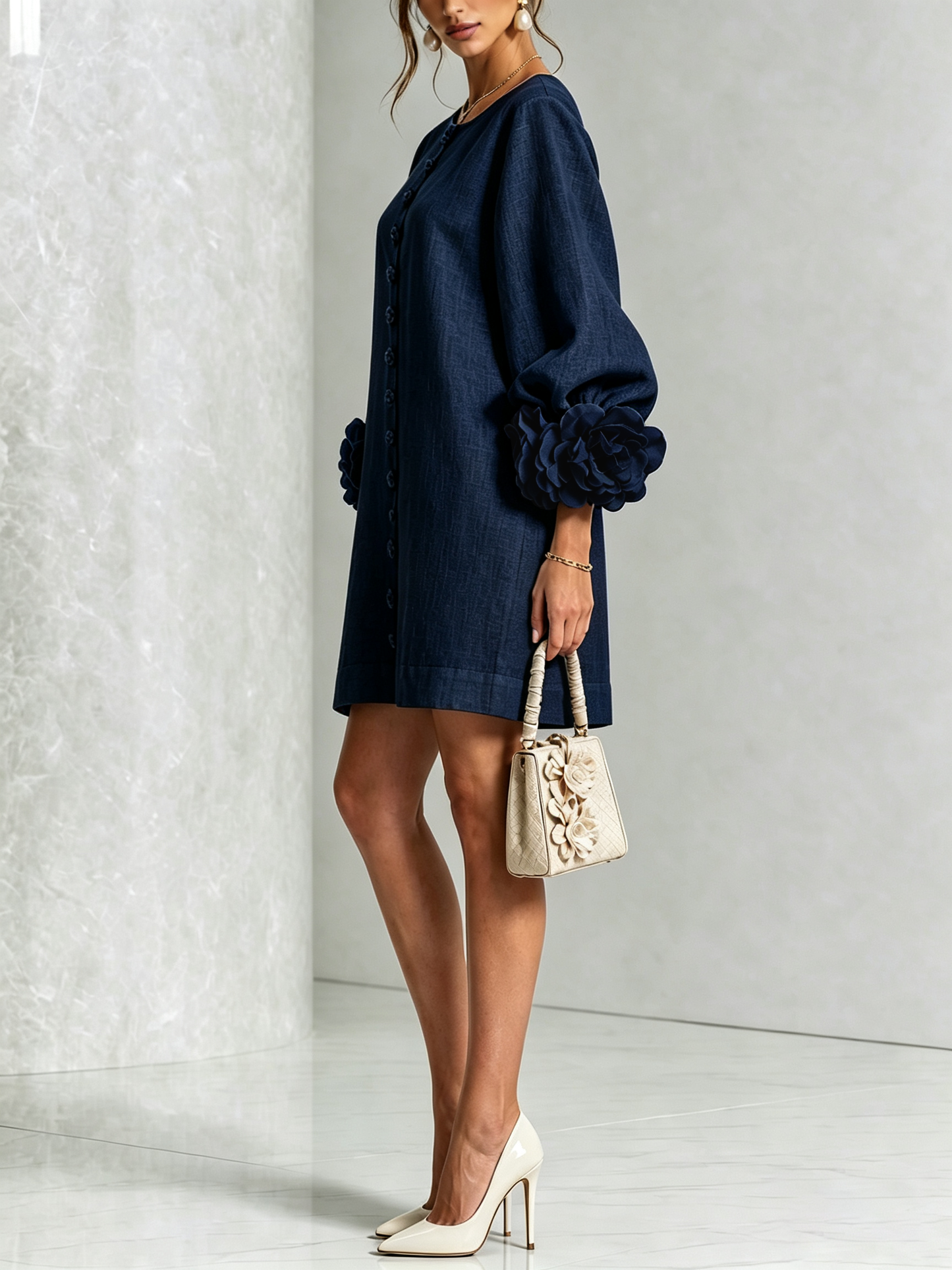Marta | Vestido estampado floral blanco