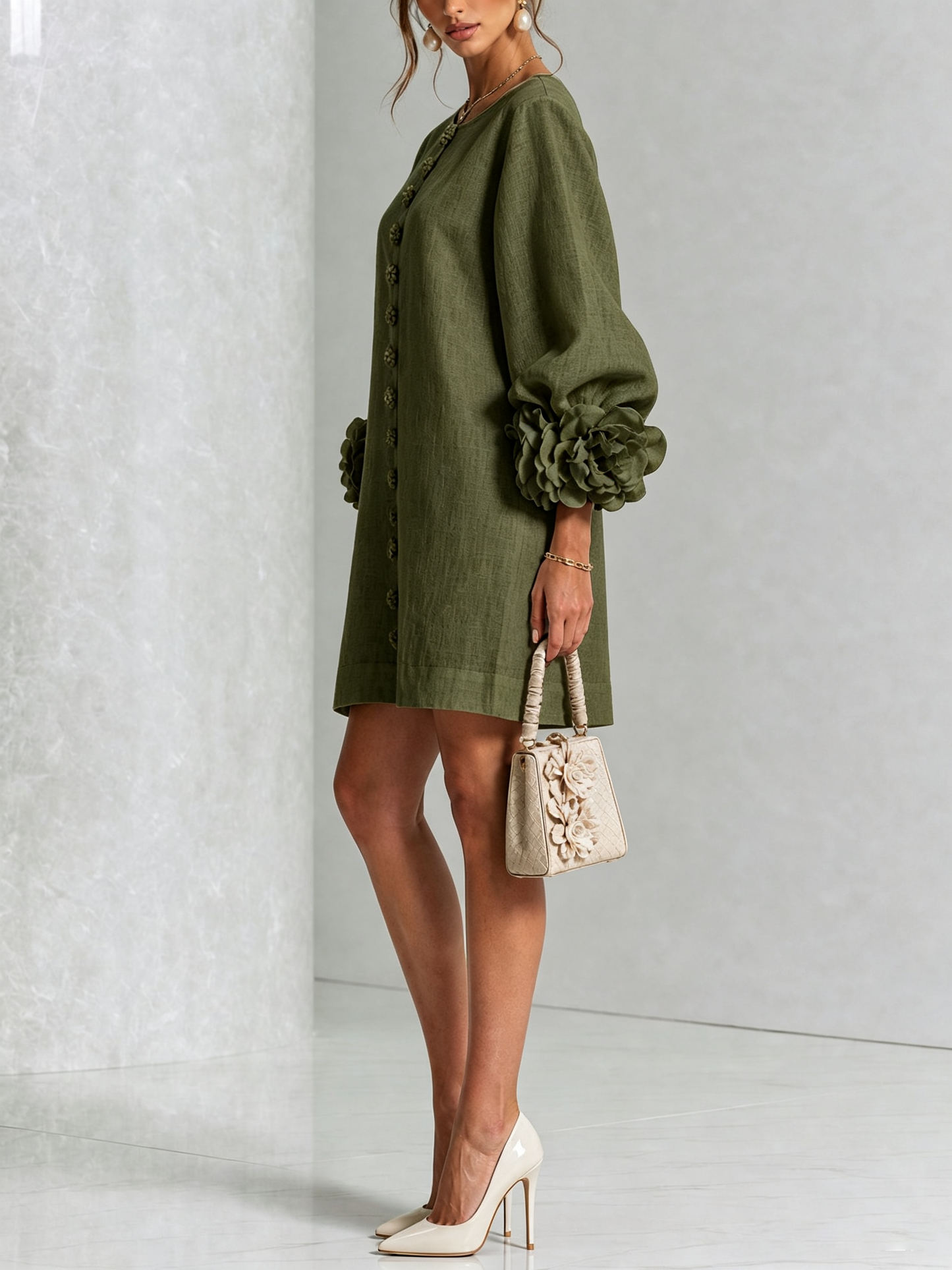 Marta | Vestido estampado floral blanco