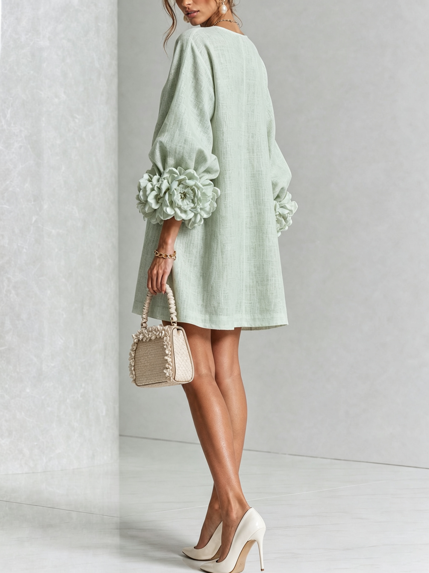 Marta | Vestido estampado floral blanco
