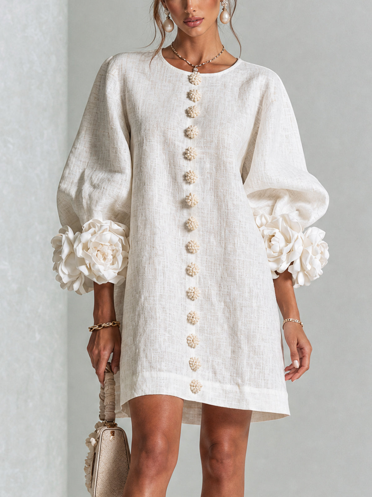 Marta | Vestido estampado floral blanco