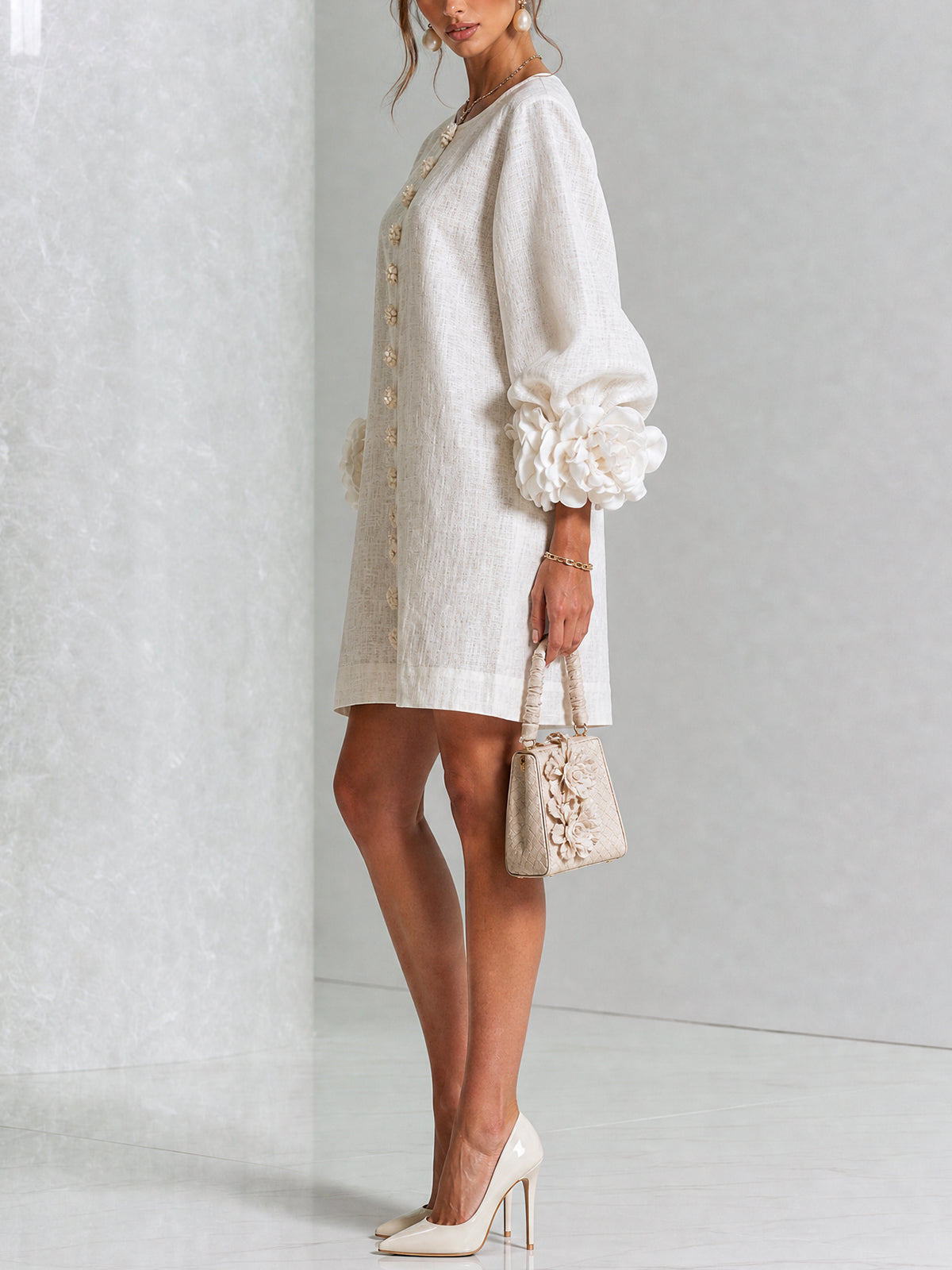 Marta | Vestido estampado floral blanco