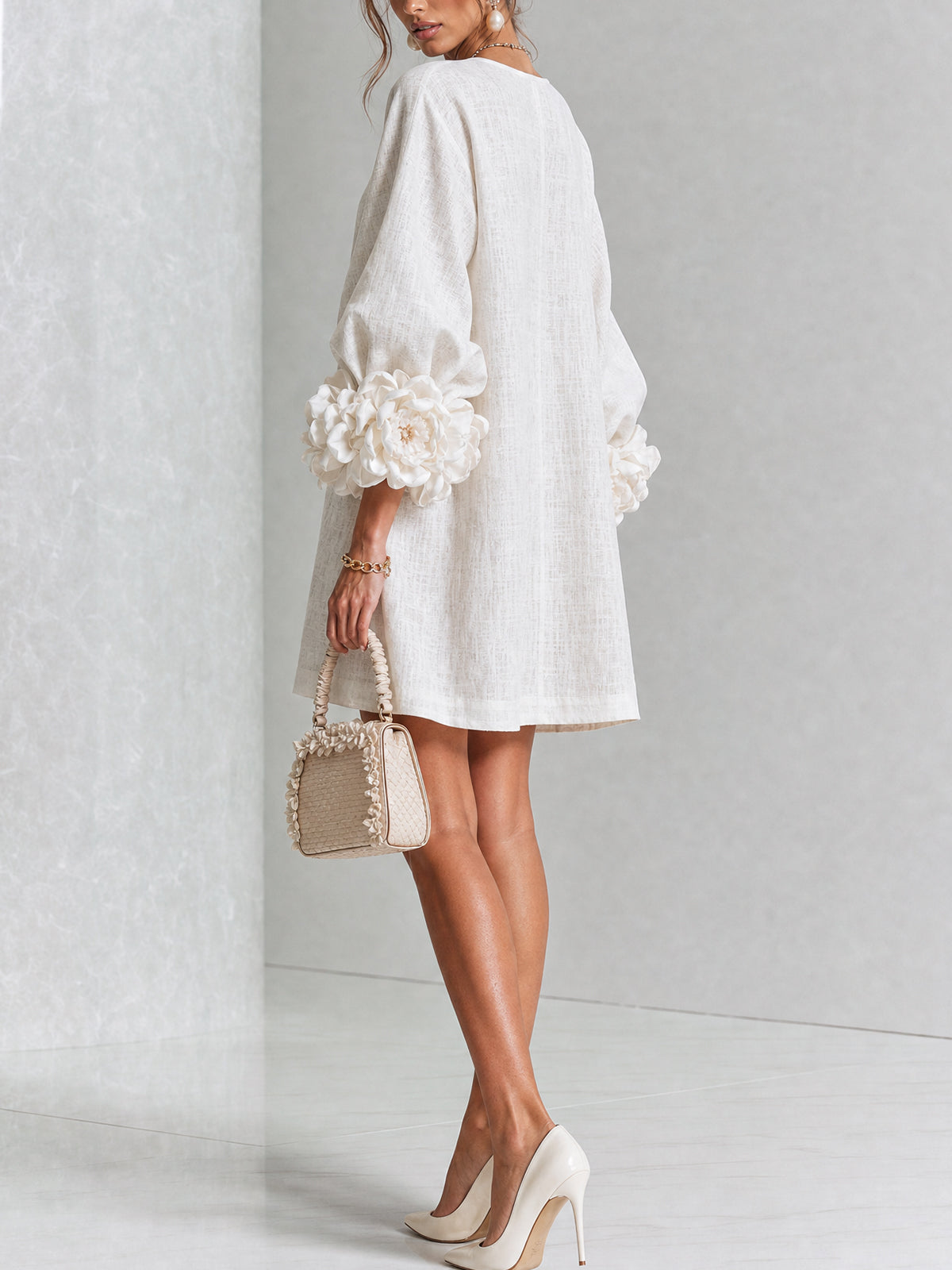 Marta | Vestido estampado floral blanco