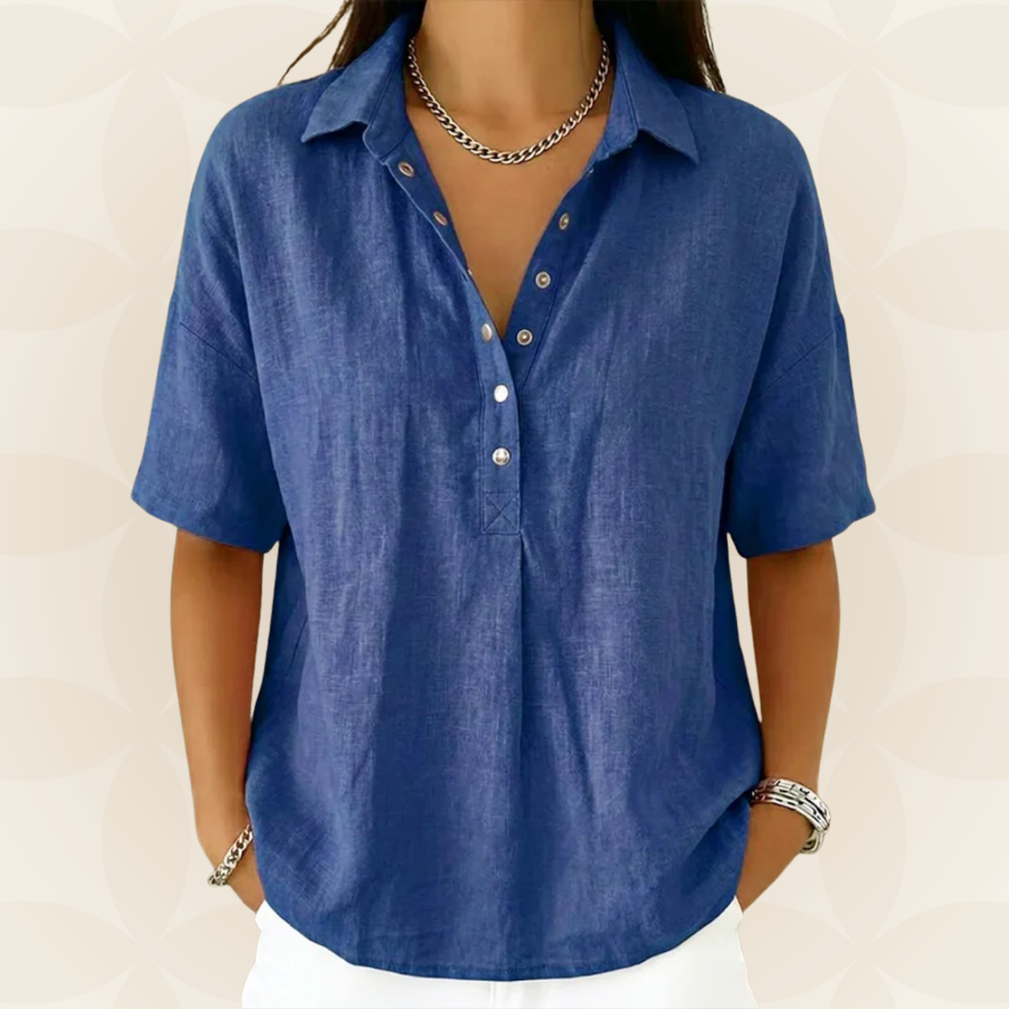 Sonja | Blusa con cuello y detalle de botones