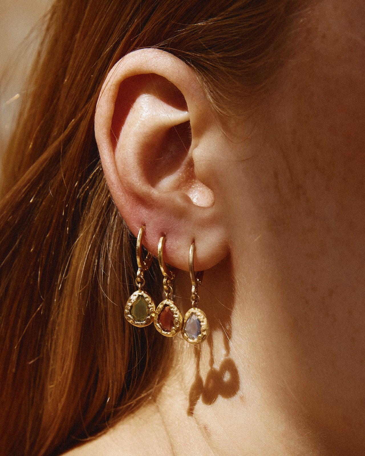 Pendientes Lysia en verde oscuro