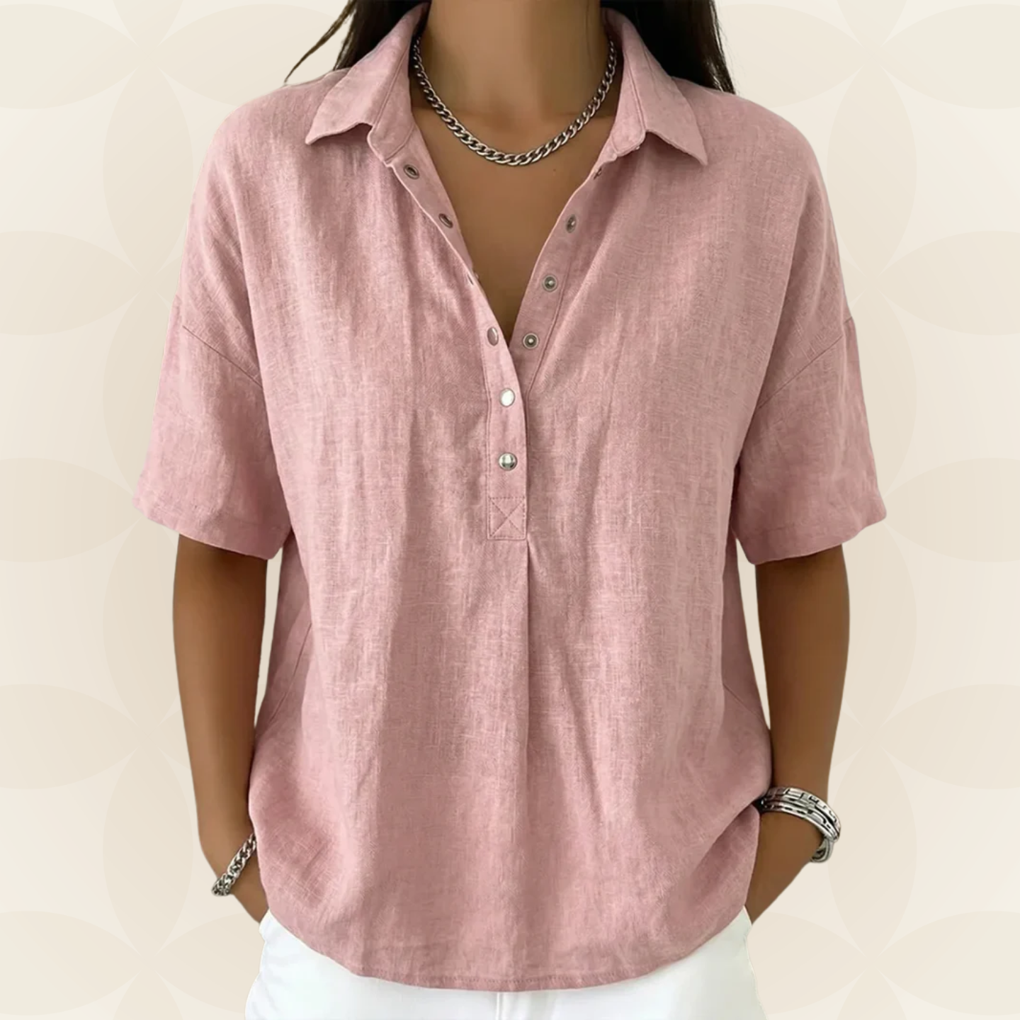 Sonja | Blusa con cuello y detalle de botones