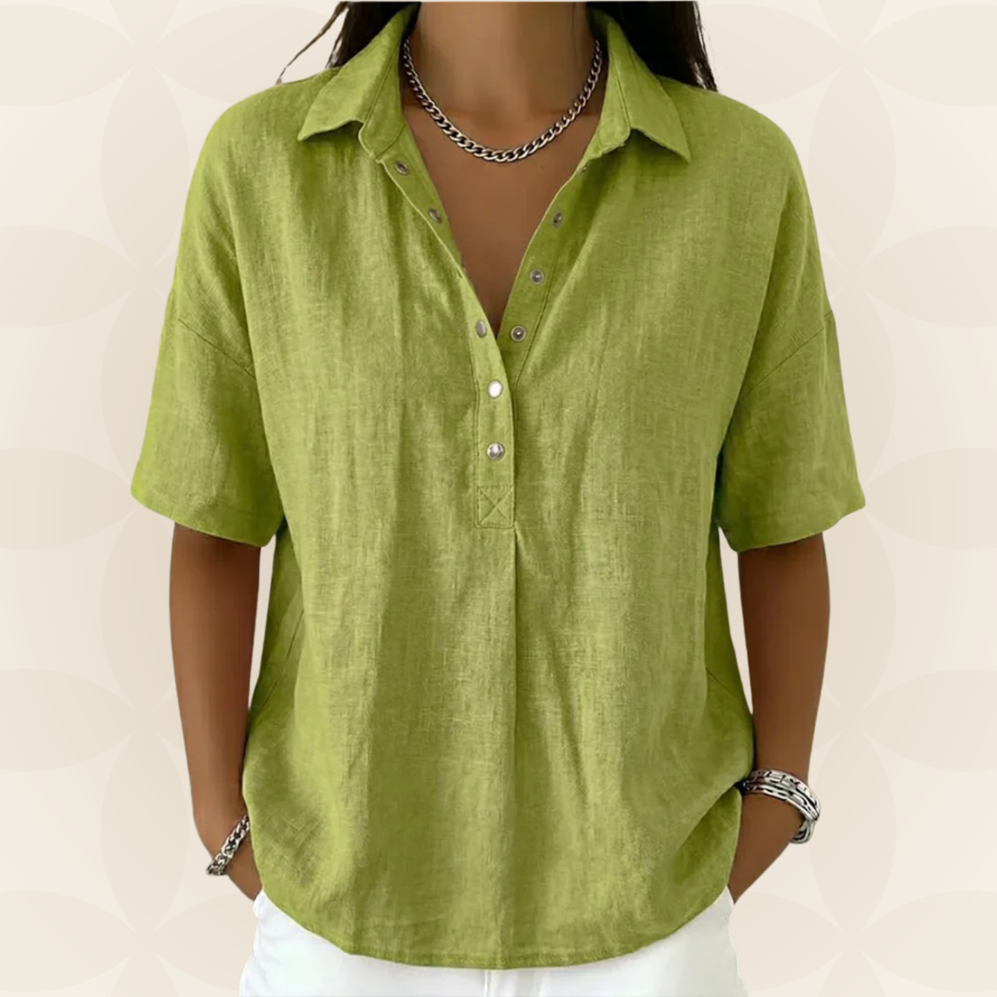 Sonja | Blusa con cuello y detalle de botones